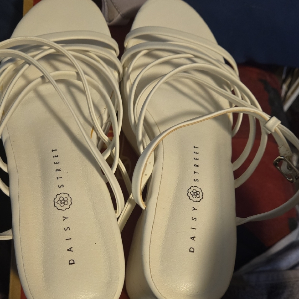 White Strappy Flat Sandals